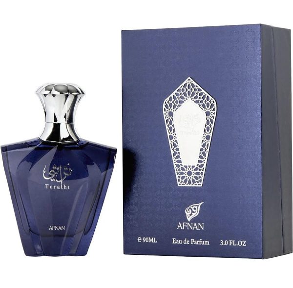 Afnan Turathi Blue Eau de Parfum Spray for Men 3 oz 90ml - Long Lasting Fragrance with Fresh Citrusy Notes, Ideal for Summer Essentials