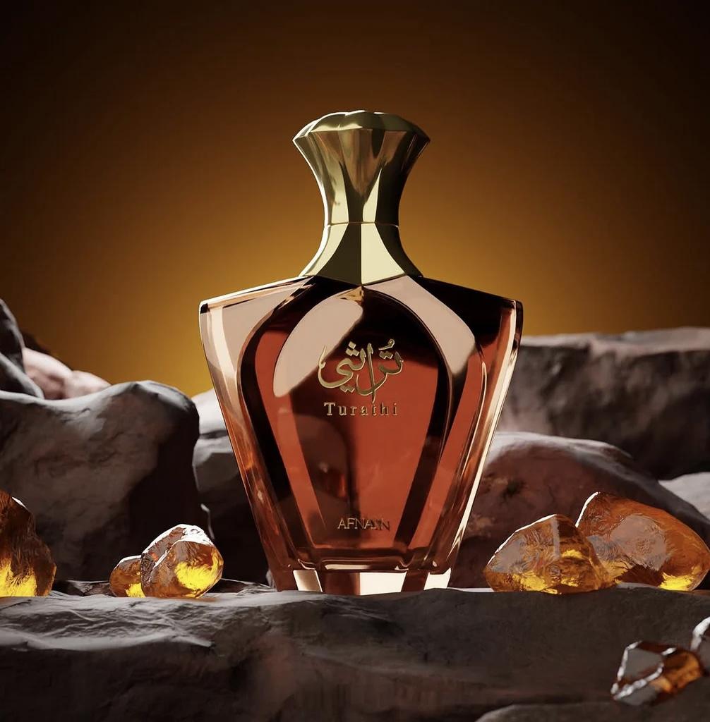 Afnan Turathi Brown for Men Eau de Parfum Spray 3.0 oz - 90ml Perfume Bottle with Elegant Design